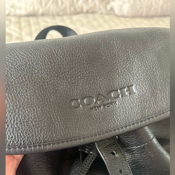 Coach Black Leather Men's Backpack - Picture 3 of 8